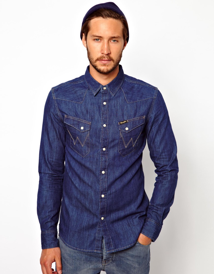 Buy BLUE SAINT Mens Slim Fit Blue Denim Sleeveless Casual Shirt | Shoppers  Stop