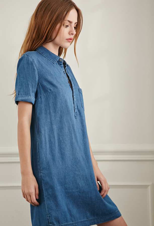 Forever 21 Chambray Shirt Dress, $22 | Forever 21 | Lookastic