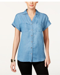 Style&co. Style Co Petite Denim Shirt Created For Macys