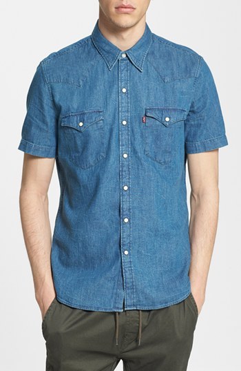 levi's short sleeve western shirt