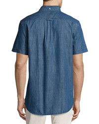 Wesc Orin Short Sleeve Denim Shirt Insignia Blue