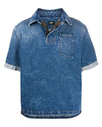 Fendi Patch Pocket Denim Polo Shirt