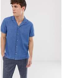 Burton Menswear Revere Denim Shirt In Blue Wash