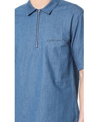 Shades of Grey by Micah Cohen Short Sleeve Zip Front Shirt