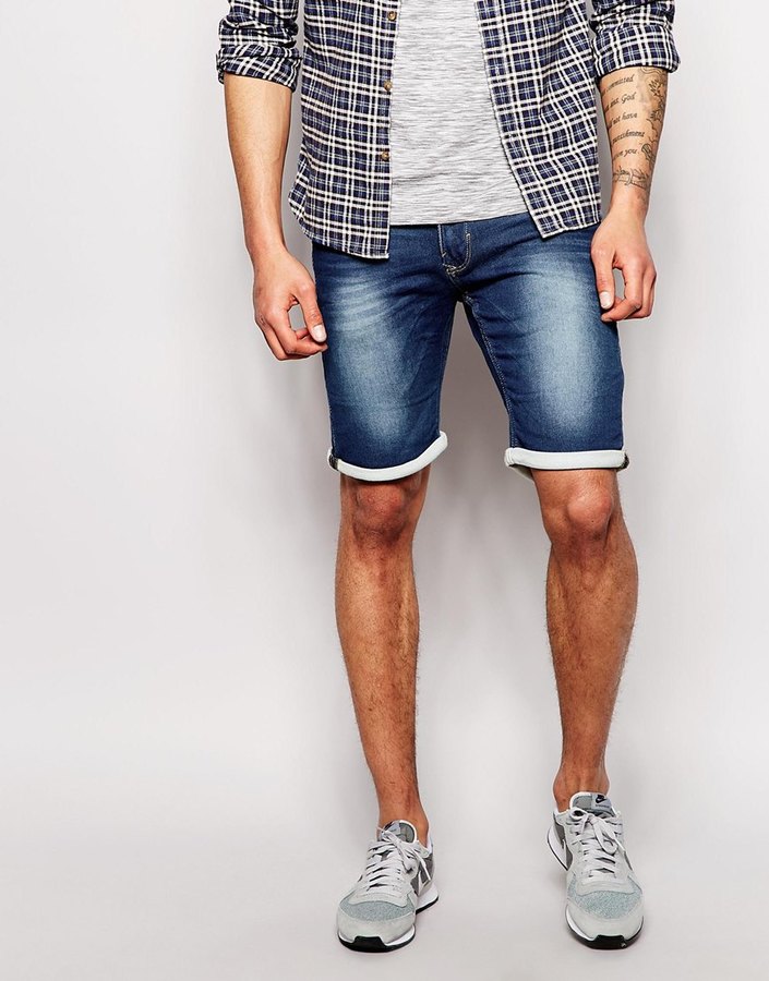 denim sweat shorts