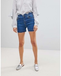 Current Air Denim Shorts With Piercing Detail