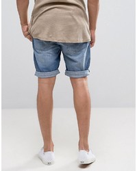 Selected Denim Shorts In Washed Blue