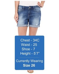 Mavi Jeans Pixie Mid Rise Boyfriend Shorts In Aqua Vintage