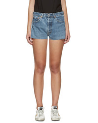 RE/DONE Re Done Blue Two Tone Denim Shorts
