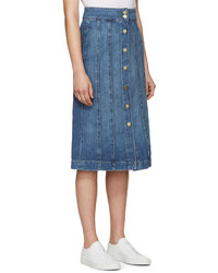 Frame Denim Blue Denim Le Panel Skirt