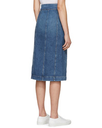 Frame Denim Blue Denim Le Panel Skirt