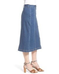 NYDJ Carly Button Front Denim Midi Skirt