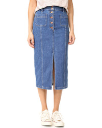 Madewell High Slit Jean Skirt