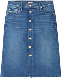 Mother High Waisted Button Front Jean Skirt