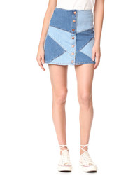 Madewell Pieced Jean Skirt