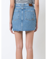 Anine Bing Raw Hem Denim Skirt