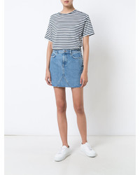 Anine Bing Raw Hem Denim Skirt