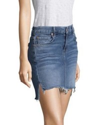 7 For All Mankind Step Hem Denim Skirt