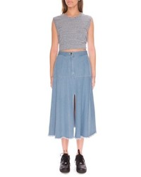 The Fifth Label Vantage Point Cotton Chambray Midi Skirt