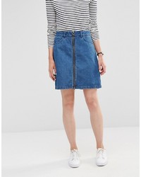 Only Zip Front Denim Skirt
