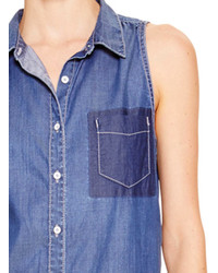 DKNY Jeans Sleeveless Denim Shirt