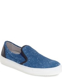 Blue Denim Slip-on Sneakers
