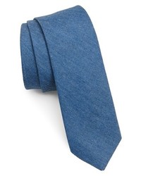 Topman Vintage Denim Woven Tie Dark Blue One Size