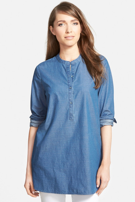Shop Cotton denim vintage wash tunic shirt | eShakti