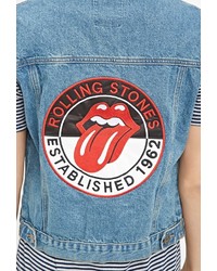 Forever 21 Rolling Stones Denim Vest