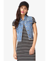 Forever 21 Spiked Denim Vest