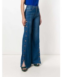 Alice + Olivia Aliceolivia Buttoned Side Flared Jeans