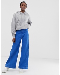 Weekday Beat Super Wide Leg Jeans In Bright Blue