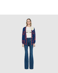 Gucci Embroidered Denim Flare Pant