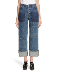 JW Anderson Shaded Pocket Wide Leg Ankle Jeans