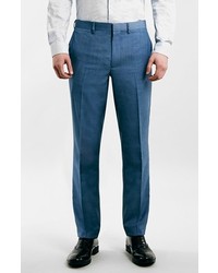 Topman Blue Skinny Fit Suit Trousers