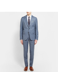 Paul Smith Blue Wool Twill Suit Trousers