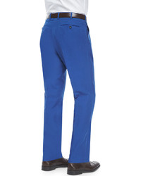 Incotex Chinolino Cottonlinen Trousers Blue
