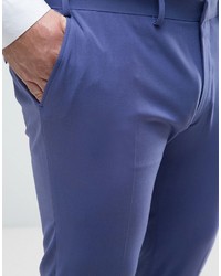 Asos Plus Super Skinny Suit Pants In Blue
