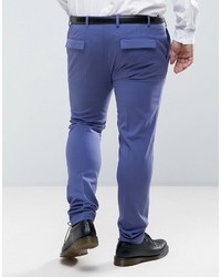 Asos Plus Super Skinny Suit Pants In Blue