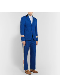 Gucci Poplin Trimmed Cotton Twill Suit Trousers