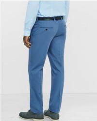 Express Skinny Innovator Cotton Sateen Blue Suit Pant