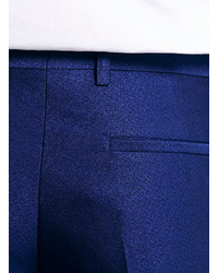 Topman Cobalt Textured Skinny Fit Tux Dress Pants