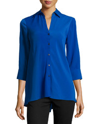 Paperwhite 34 Sleeve A Line Blouse Blue