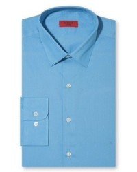 Alfani Red Fitted Sky Blue Texture Dress Shirt