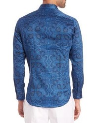 Etro Blue Mosaic Shirt