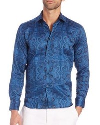 Etro Blue Mosaic Shirt