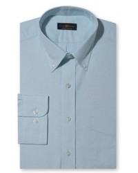 Club Room Wrinkle Resistant Pool Blue Pinpoint Solid Dress Shirt