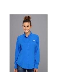 Columbia Tamiami Ii Ls Shirt Long Sleeve Button Up Hyper Blue