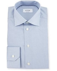 Eton Contemporary Fit Micro Graph Dress Shirt Navy