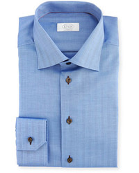 Eton Contemporary Fit Solid Dress Shirt Blue